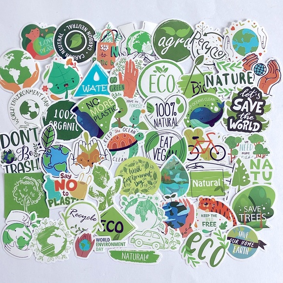 4 /💲20 🤑 25pc Earth nature recycle eco stickers - Picture 1 of 3
